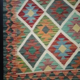 Classic Kilim Rug, Handmade Afghan Turkish Aztec Wool Rug 306x202 cm - thumbnail 4