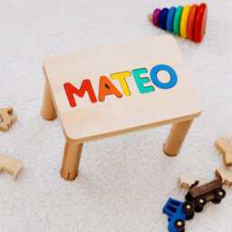 Name Puzzle Stool By Busypuzzle - Toddler Step Gift For Kids Baby Nursery Decor 1St Birthday Boy & Girl Easter - thumbnail 4