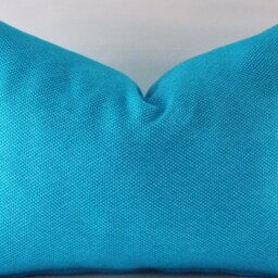 Blue Cotton Lumbar Pillow Cover Decorative Throw - 12x18 Inch - thumbnail 2