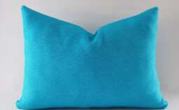 Blue Cotton Lumbar Pillow Cover Decorative Throw - 12x18 Inch - thumbnail 1