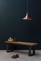 Konk ??? Waney-B??rd Bench [Metal Legs] Bespoke Sizes Available Live Edge Oak Modern Seat, Minimalist Dining, Hallway Seating, Side Table