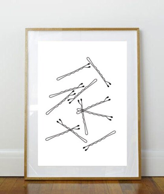 Bobby Pin Print // Pins Salon Decor Bathroom Makeup Room High Quality Various Sizes Primp
