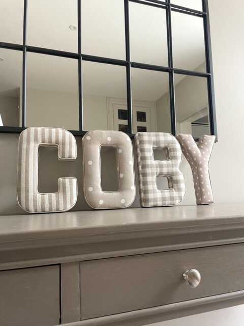 Fabric Letters - Nursery Decor Inspo Neutral Beige Decor Wall Hanging Letter - image 1