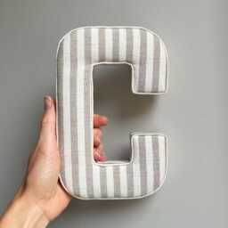 Fabric Letters - Nursery Decor Inspo Neutral Beige Decor Wall Hanging Letter - thumbnail 3