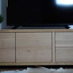 Hand-Crafted Chunky Oak Tv Cabinet - Media Console Unit Solid Clear Finish - thumbnail 3