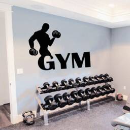 Gym Wall Decal Motivational Fitness Quote, Removable Vinyl Decor T767 - thumbnail 1