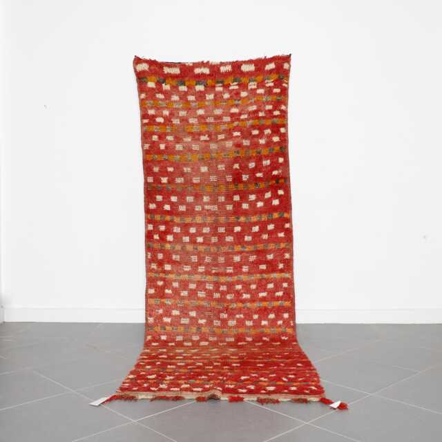 Vintage Red Moroccan Runner Rug - 9.8x3.3 Ft - Handmade Berber Wool Carpet - image 1