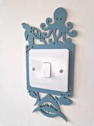 Under The Sea Nursery Light Switch Surround, Ocean Play Room Decor, Beach Theme Bedroom Decoration, Baby Room, Life Wall Art - thumbnail 1