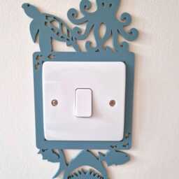 Under The Sea Nursery Light Switch Surround, Ocean Play Room Decor, Beach Theme Bedroom Decoration, Baby Room, Life Wall Art - thumbnail 2