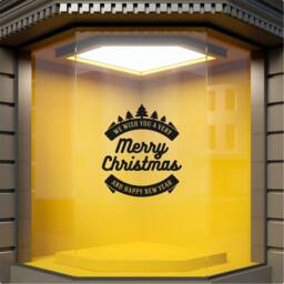 We Wish You A Very Merry Christmas Window Sticker Xmas Shop Home Decoration Decal - thumbnail 2