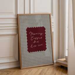 Morning Coffee Print, Cosy Poster, Illustration Kitchen Wall Art, Aesthetic Living Room Unframed - thumbnail 3