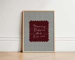 Morning Coffee Print, Cosy Poster, Illustration Kitchen Wall Art, Aesthetic Living Room Unframed - thumbnail 1