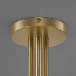 Handmade Mid-Century Modern Brass Flush Mount Ceiling Light, Glass Shades - thumbnail 4