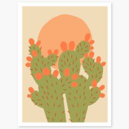 Prickly Pear At Sunset Art Print For Southwest Living Room Decor - thumbnail 2