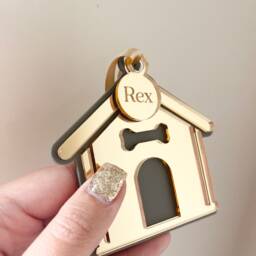 Dog House Personalised Name Engraved Christmas Tree Bauble For Pet Acrylic Laser Cut - thumbnail 2