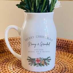 Personalised Christmas Jug Custom Festive Flower Vase, Table Decoration - thumbnail 2