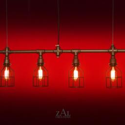 Pendant Light, Wire Cage, Industrial Suspension Light With Vintage Style Edison Bulbs - thumbnail 2
