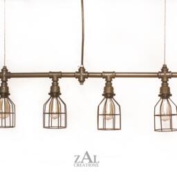 Pendant Light, Wire Cage, Industrial Suspension Light With Vintage Style Edison Bulbs - thumbnail 3