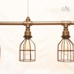 Pendant Light, Wire Cage, Industrial Suspension Light With Vintage Style Edison Bulbs - thumbnail 4