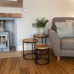 Mango Wood Nesting Side Tables Industrial Style Set Of 3 - thumbnail 4
