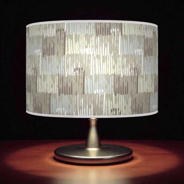 Abstract Lampshade - Beige Blue Drum Pendant Light Handmade Modern Ceiling Shade For Artistic Home Decor - image 1