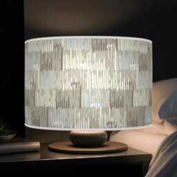 Abstract Lampshade - Beige Blue Drum Pendant Light Handmade Modern Ceiling Shade For Artistic Home Decor - thumbnail 3