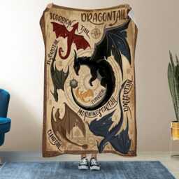 Fourth Wing Blanket, Dragon Tails Fantasy Bookish Throw, Inspired Gift, Reader Blanket - thumbnail 1