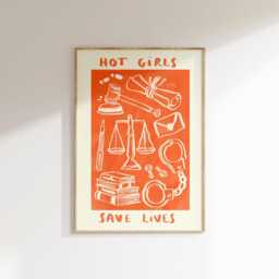 Hot Girls Save Lives Lawyer Wall Print - Detective Crime Illustration Law Poster & Order Judge Gift Idea Gifts For - thumbnail 3