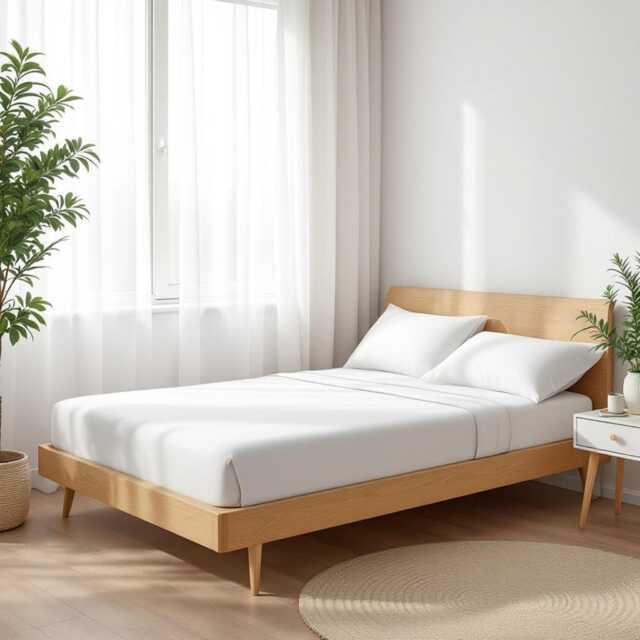 White Cotton Percale Flat Sheet Set, 200Tc Bedding - image 1