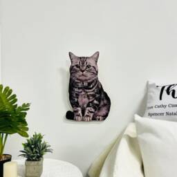 Custom Pet Portrait in Memory Of Cat Memorial Gift, Personalized Wall Clock, Loss Cat, Loss Sympathy Gift, Remembrance Gift - thumbnail 2