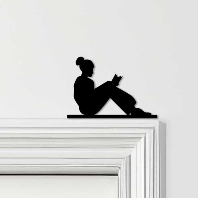 Door Topper Woman Reading Book Various Colours Top Of Decorative Sign - Novelty Wall Decor, Frame Art, Art - image 1