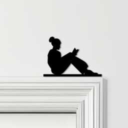 Door Topper Woman Reading Book Various Colours Top Of Decorative Sign - Novelty Wall Decor, Frame Art, Art - thumbnail 1