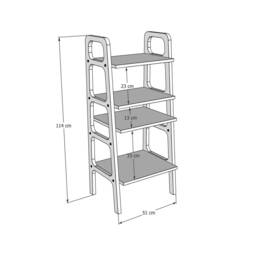 Record Player Stand, Midcentury Ladder Shelf Bookcase, Mid Century Modern Scandinavian Furniture, Wooden Bookcase - thumbnail 2