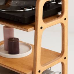 Record Player Stand, Midcentury Ladder Shelf Bookcase, Mid Century Modern Scandinavian Furniture, Wooden Bookcase - thumbnail 4