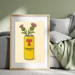 Tennent's Lager & Thistle Print - Scottish Prints Art- Kitchen - Print Only, Frame Not Included - thumbnail 1