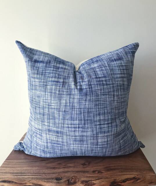 Zakynthos 20x20 Khadi Hand Woven Square Pillow Cover - image 1