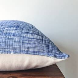 Zakynthos 20x20 Khadi Hand Woven Square Pillow Cover - thumbnail 2