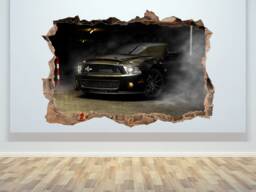 Black Muscle Car Wall Decal Vinyl Sticker Supercar Decor Mustang Gift For Boy Room Print - thumbnail 1