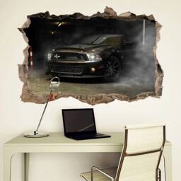 Black Muscle Car Wall Decal Vinyl Sticker Supercar Decor Mustang Gift For Boy Room Print - thumbnail 4