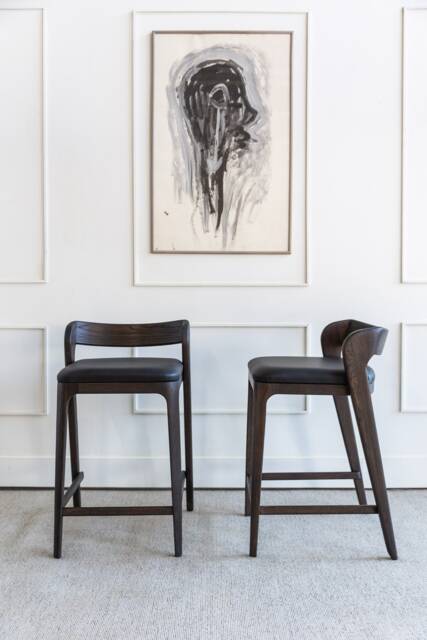 Wooden Stools, Modern Counter Stool With Back - image 1