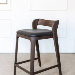 Wooden Stools, Modern Counter Stool With Back - thumbnail 3