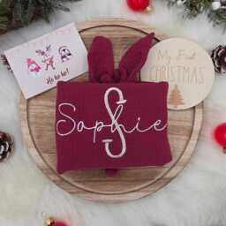 Personalised Christmas Baby Gift Set Bunny Comforter & Photo Sign - My First - thumbnail 4