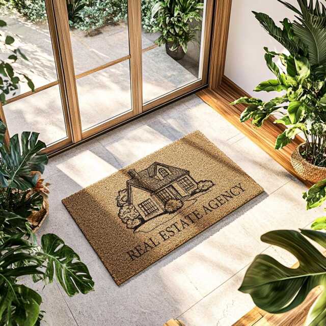 Personalized Real Estate Agency Doormat - Custom Business Name Welcome Mat Office Front Door D??cor Realtor Gift - image 1