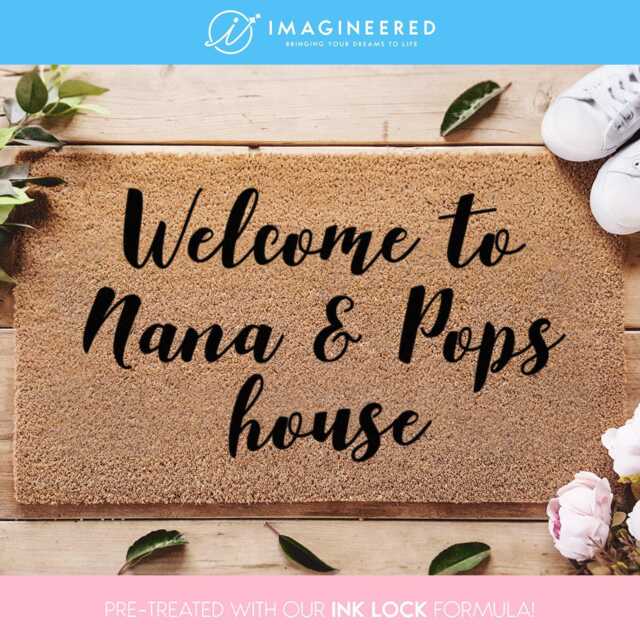 Welcome To Nana & Papas House - Grandparents Gift Mat Mothers Day Personalized Doormat Custom Door - image 1
