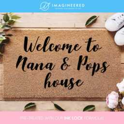 Welcome To Nana & Papas House - Grandparents Gift Mat Mothers Day Personalized Doormat Custom Door - thumbnail 1