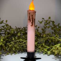 Set Of - 2 Two Grungy Pink 7 Inch Led Wax Dipped Taper Candles With Timer, Battery Operated Candles, Rustic Country Primitive Home Decor - thumbnail 3
