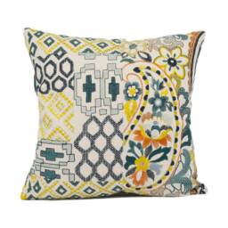 Gp & J Baker - Queens Sampler Amber/Emerald Palace Inspired Embroidered Cushion Cover Handmade Throw Pillow Designer Home D??cor - thumbnail 3