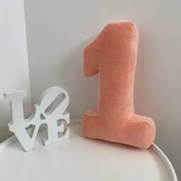 Colorful Velour Number Pillow Custom Kid Room Decor - thumbnail 2