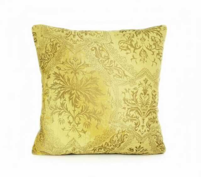 Stunning Yellow & Gold Venetian Velvet Pillow/Down 20 - image 1