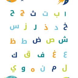 Arabic Alphabet A4 Print - Blue Islamic Art Home Decor Mini Muslims - thumbnail 2